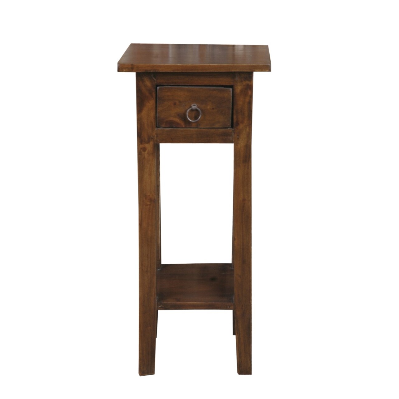 Contemporary Home Living Single Drawer Wooden End Table - 25.75" - Brown